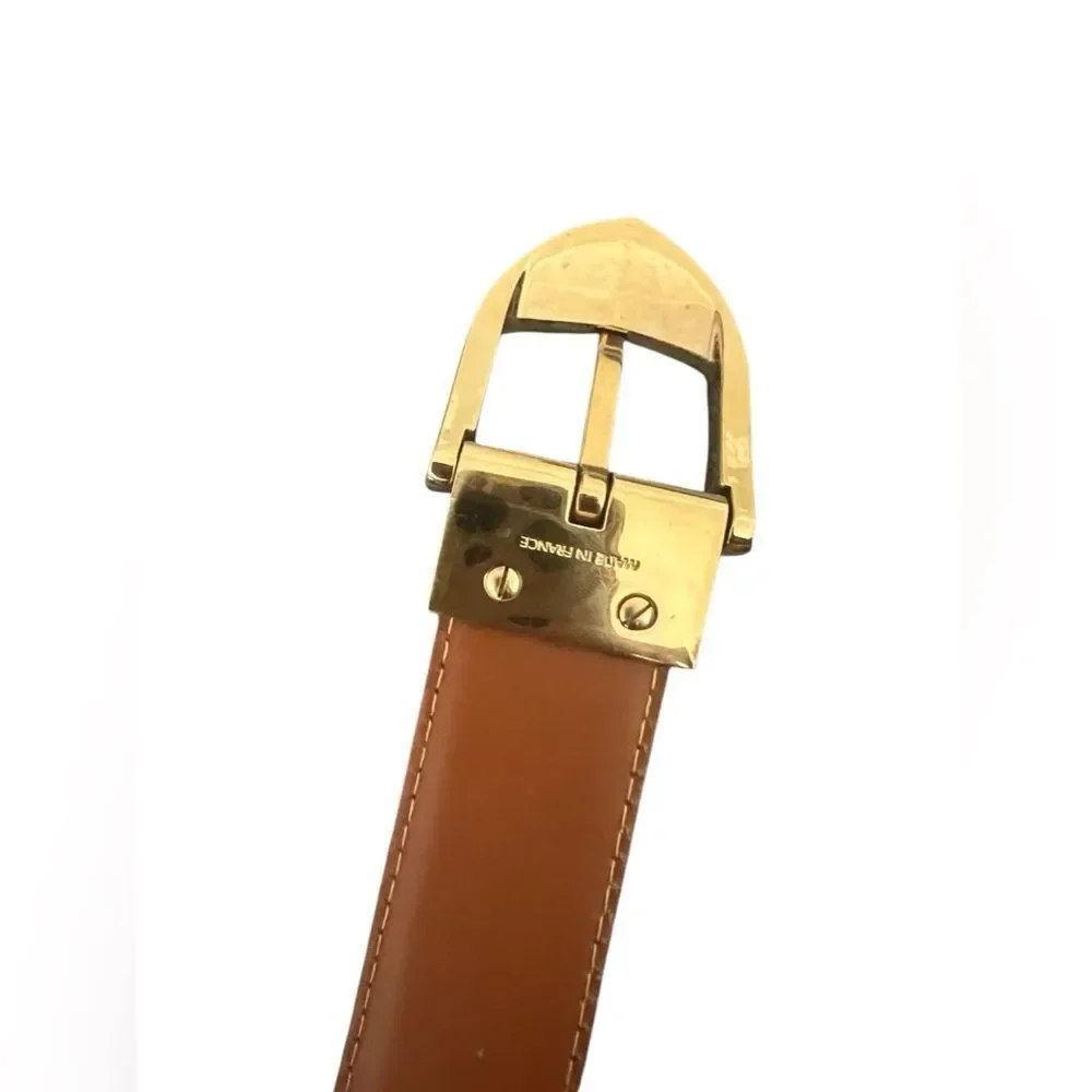 Louis Vuitton Brown Belt with Gold Buckle